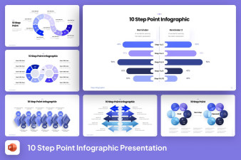 10 step point Infographic PowerPoint Template